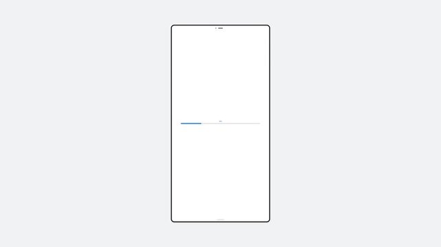 Smartphone screen showing progress bar loading animation