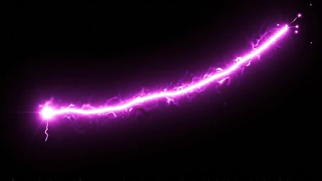 Magenta plasma slash light effect on black background