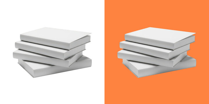 A stack of white paper sheets or blank notebooks piled neatly in a simple minimalist style for office and school design projects
