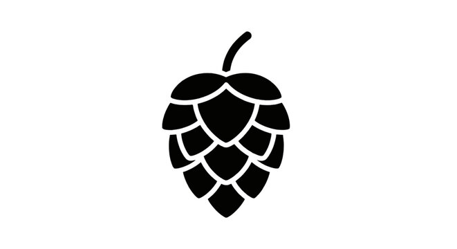 Vector illustration of hop cone icon on a transparent background