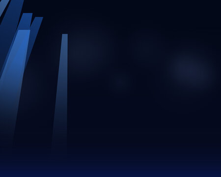 Abstract dark blue background with vertical glowing pillars and soft light rays for modern digital technology design project