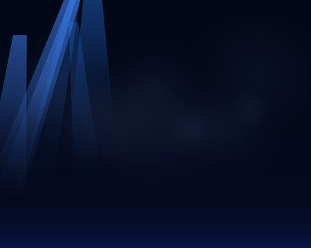 Abstract dark blue background with glowing light vertical lines and soft shadows for modern technology and digital business concepts