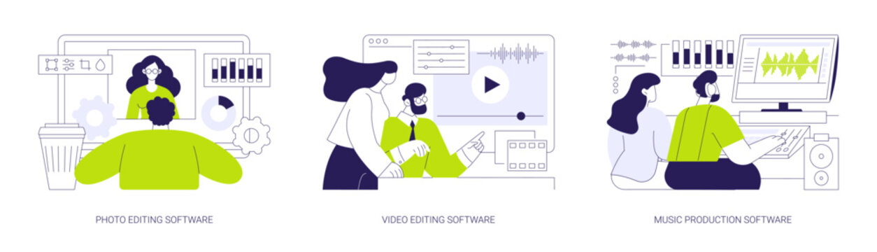 Professional software for creatives isolated cartoon vector illustrations se