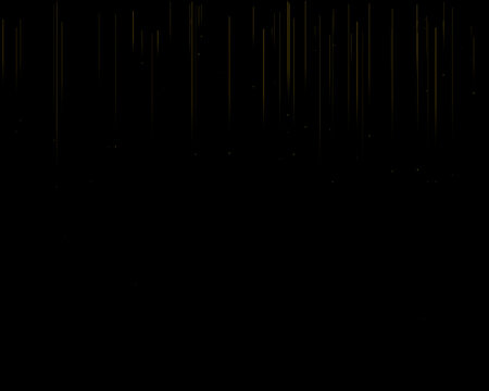 Abstract background with glowing golden vertical light rays and floating particles on a solid black backdrop for festive design