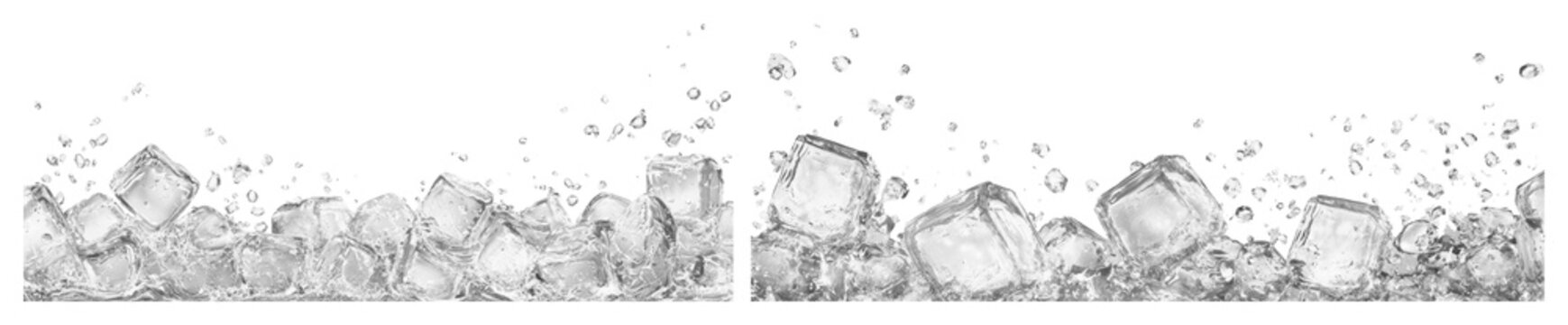 PNG Ice cubes splashing water on transparent background