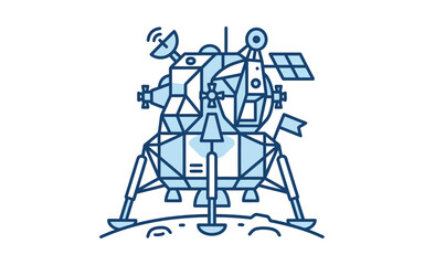 Lunar Lander Outline Vector Illustration © ahmad