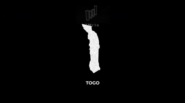 TOGO technology map with animated charts, graphs, statistics, and analytics showcasing economy, infrastructure, innovation, population, trade, energy, and national development