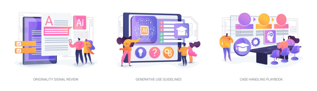 Intelligent Learning Workflow Tools abstract concept vector illustrations.