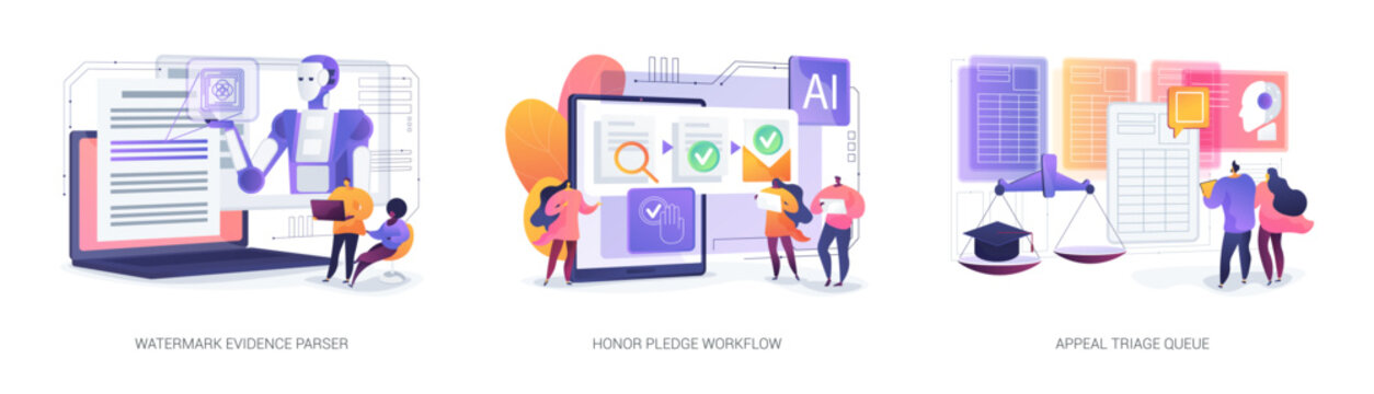 Adaptive Learning Feedback Tools abstract concept vector illustrations.