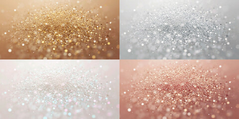 Fototapeta premium Four icons arranged in a square featuring an airplane sun medal and diamond on a light gray background on transparent background