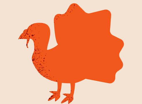 A turkey bird symbol. Modern colourful design.