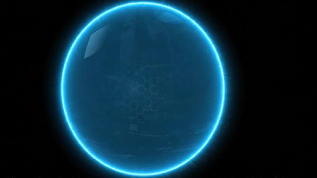 Blue energy shield impact and explosion visual effects animation
