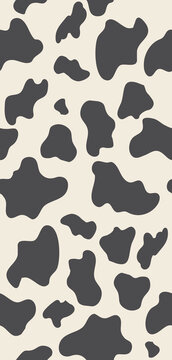 Black and white cow print pattern on white background vector