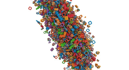 Obraz premium Colorful plastic toy pieces scattered.