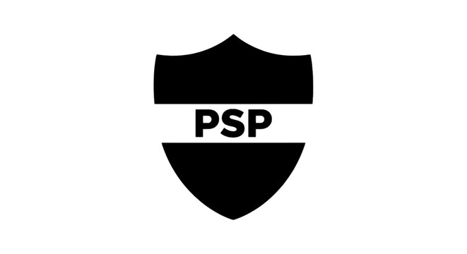Vector illustration of psp shield emblem on a transparent background