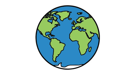 Fototapeta premium Vector illustration of earth globe icon on a transparent background