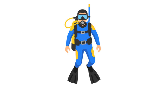 Diver in blue scuba gear.