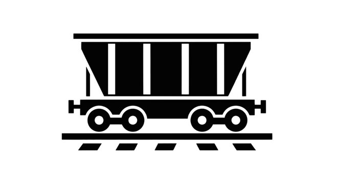 Vector illustration of freight train hopper car icon on a transparent background
