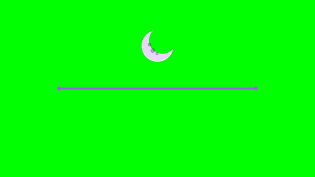 Day and Night Cycle Animation with Sun and Moon Transition on Green Screen.