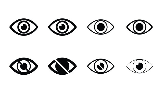 Conjunto de varios ojos y s&iacute;mbolos para la interfaz de usuario