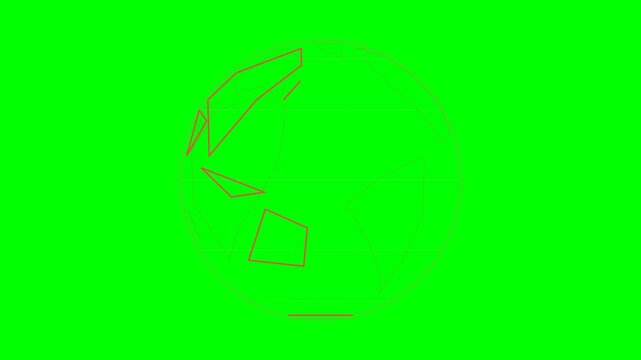 Abstract Hand Drawn Scribble Animation on Green Screen Background.
