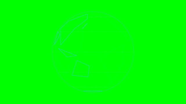 Abstract Digital Glitch Effect Overlay on Green Screen Background.
