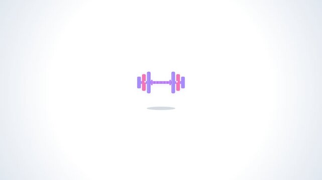 Minimalist Animated Dumbbell Icon for Fitness and Gym Branding.