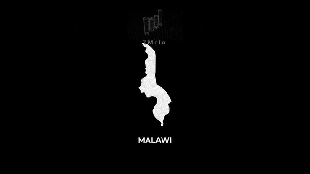 Malawi technology map with animated charts, graphs, statistics, and analytics showcasing economy, infrastructure, innovation, population, trade, energy, and national development