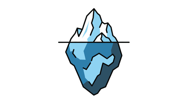 Iceberg floating in the ocean.