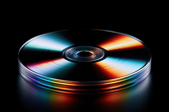 Rainbow spectrum light reflection on shiny compact disc
