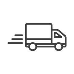 Fototapeta premium Outline delivery truck icon isolated.