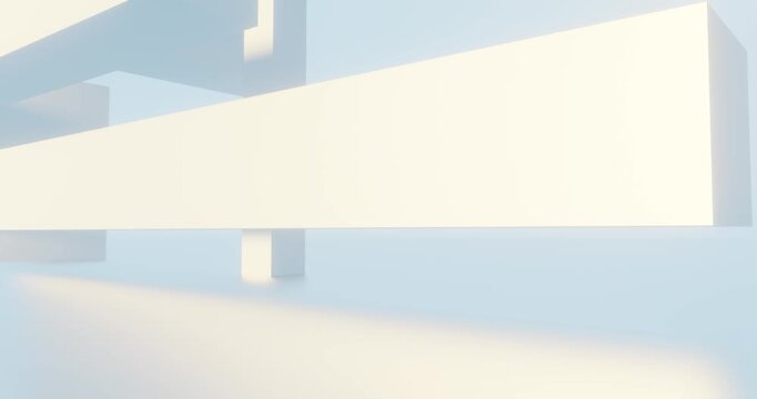 3d animation modern architecture background building geometric shape