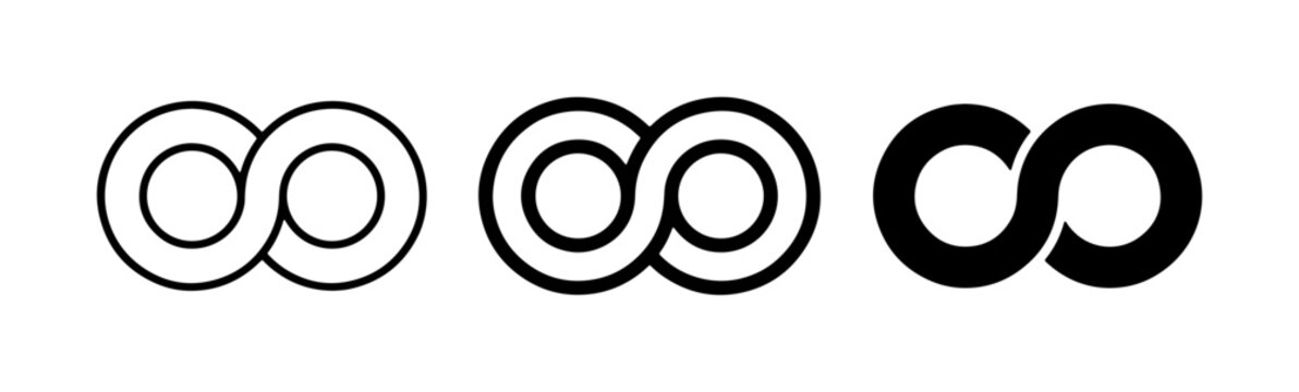 Infinity Symbol Variations, Endless Loop Icons, Continuous Cycle Graphics, Infinite Loop Designs, Loop Vector Art