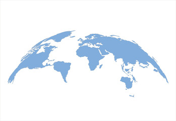 Fototapeta premium Abstract Blue World Map Globe Silhouette on White Background