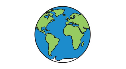 Fototapeta premium Vector illustration of illustration of the earth globe showing continents and oceans on a transparent background