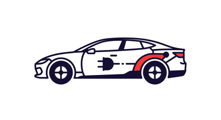 Fototapeta premium Modern sedan car side view.