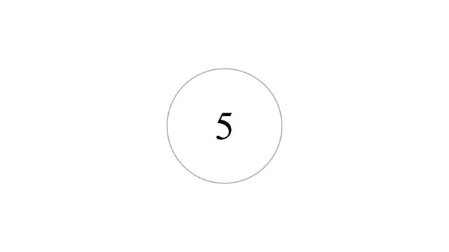 Minimalist countdown number 6 enclosed in double circle frames