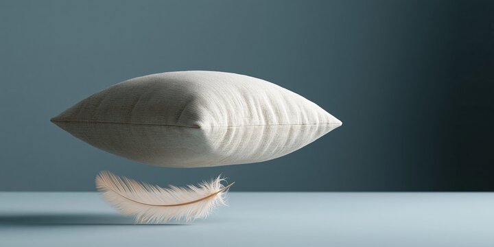 Floating pillow with soft feather beneath