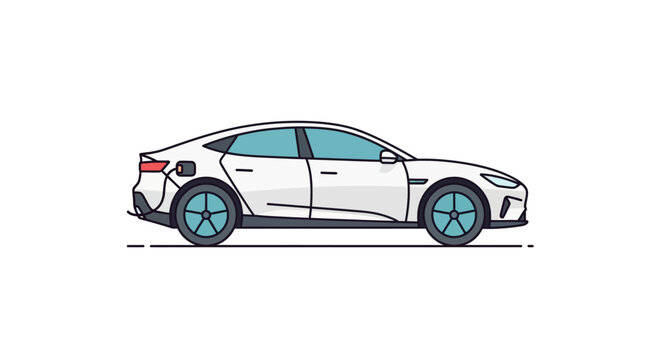 Modern sedan car side view.