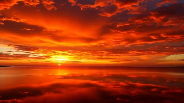 Fire-Orange Sky and Water
