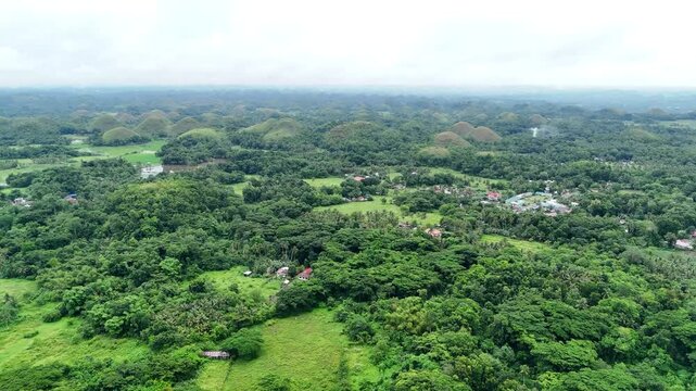 Aerial View of the Chocolate Hills in Bohol