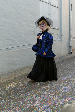 Basel carnival 2026. Single participant with mask