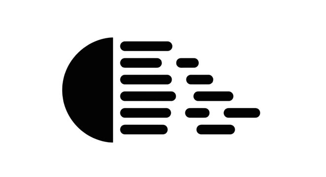 Vector illustration of high beam headlight icon, car dashboard indicator light symbol on a transparent background
