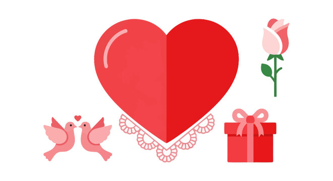 Red heart symbol love icon graphic.