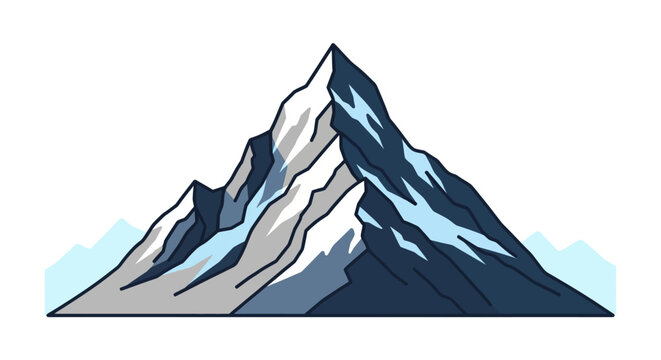 Snowy Mountain Peak Landscape Nature.