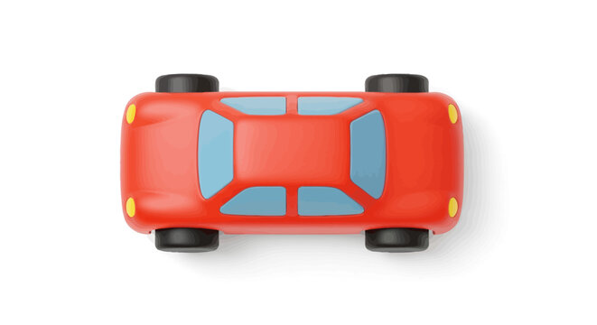 Red Toy Car Top View.