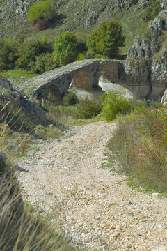 dirt road to the old ottoman stone bridge "Ovciji Brod", Bratac, Nevesinje, Bosnia and Herzegovina