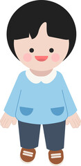 귀여운 서있는 소년 캐릭터