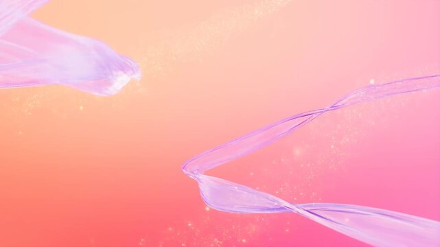 Flowing Purple Silk Ribbons Abstract Motion on Soft Gradient Background For Elegant Luxury Textile Design And Creative Copy Space Presentation