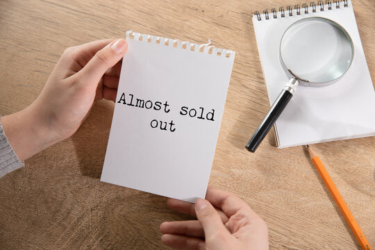 Almost sold out phrase on paper
